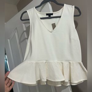 J crew peplum white top small